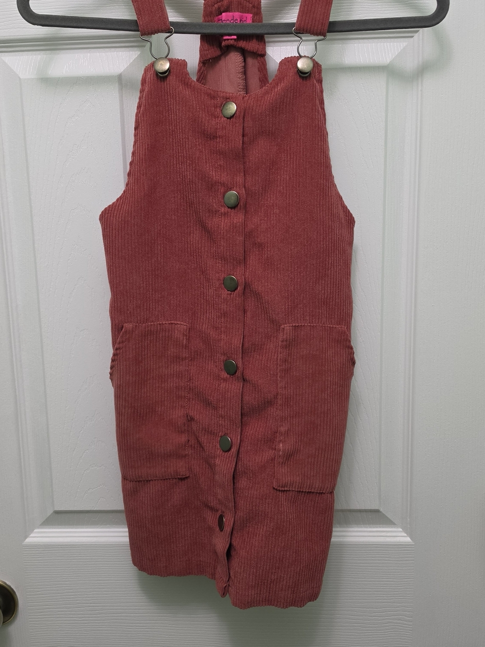 Trende Girl Girls Corduroy Overall Jumper Dress Dusty Rose Size 10
